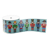 Multicolor Kerstmis Nutcrackers Sage Background Grosgrain Lint (Spoel)
