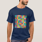 Multicolor kerstpictogrammen t-shirt (Voorkant)