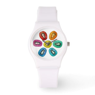 Multicolor Kiwi Patroon Horloge