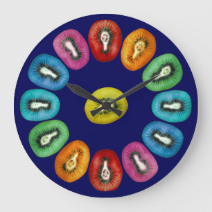Multicolor Kiwi Pattern Grote Klok