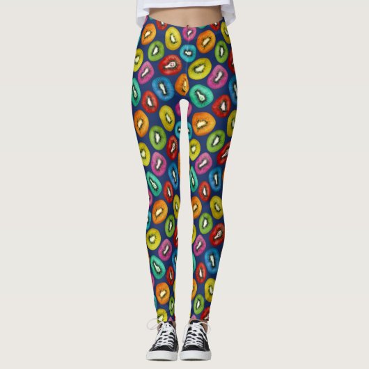 Multicolor Kiwi Pattern Leggings (Voorkant)