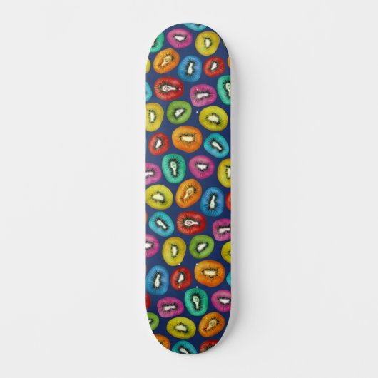 Multicolor Kiwi Pattern Skateboard (Voorkant)