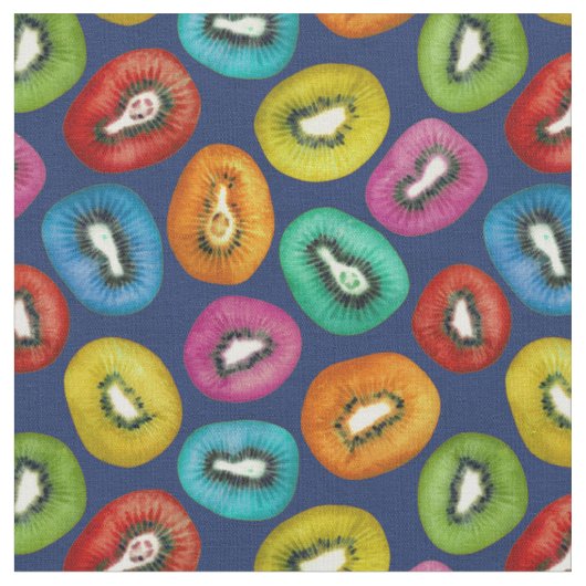 Multicolor Kiwi Pattern Stof (Close Up)