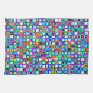 Multicolor 'Kleuterschool' Retro Tegels Patroon Theedoek
