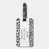 Multicolor Leopard Print Bagagelabel (Achterkant verticaal)