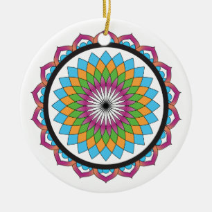 Multicolor Lotus Keramisch Ornament