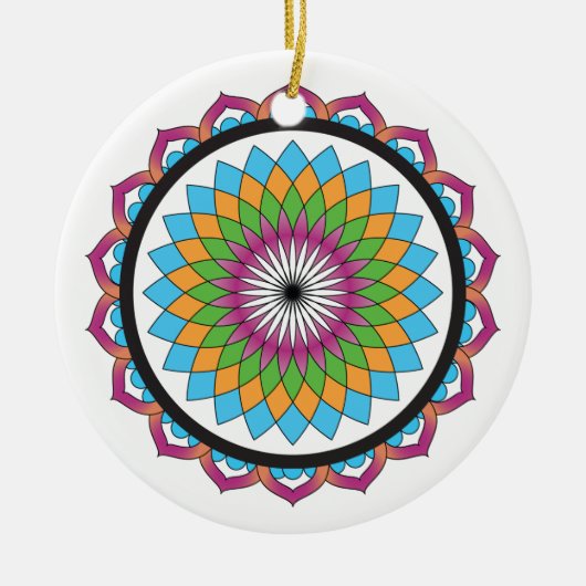 Multicolor Lotus Keramisch Ornament (Voorkant)