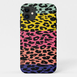 Multicolor luipaard afdrukkracht Stripe patroon 9 iPhone 11 Hoesje