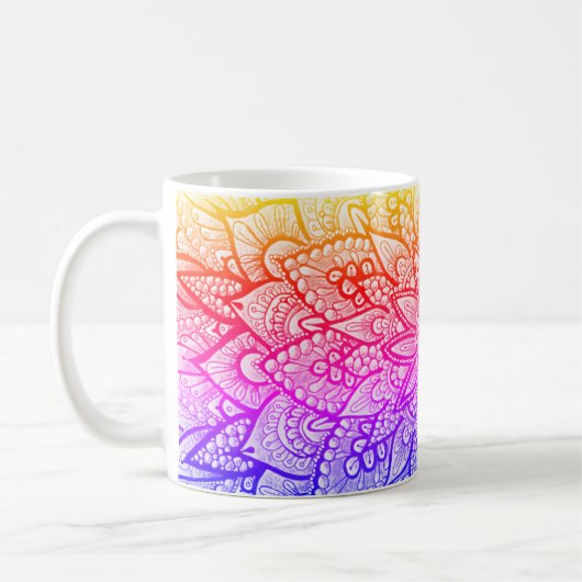Multicolor Mandala Design Original Art Mug (Gauche)