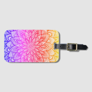 Multicolor Mandala-ontwerp originele kunst Bagagelabel
