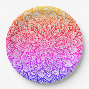 Multicolor Mandala Ontwerp Originele Kunst  Papieren Bordje