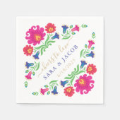 Multicolor Mexicaanse Bloemencocktail servet (Voorkant)