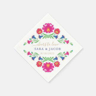 Multicolor Mexicaanse Bloemencocktail servet