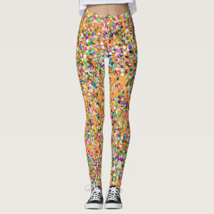 Multicolor Mosaic Modern Grit Glitter #9 Leggings