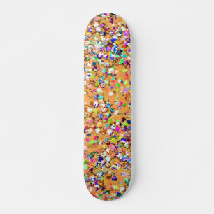 Multicolor Mosaic Modern Grit Glitter #9 Skateboard