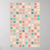 Multicolor Muted Squares Patroon Poster (Voorkant)