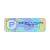 Multicolor Paint Swirl | Monogram Initiaal Etiket (Voorkant)