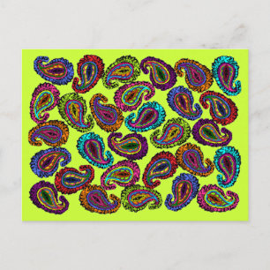 Multicolor Paisley Briefkaart