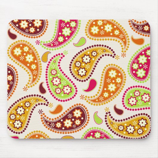 Multicolor Paisley Mousepad Muismat (Voorkant)