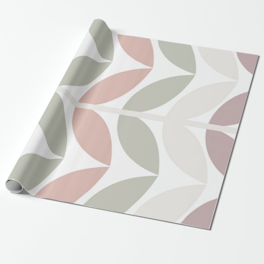 Multicolor Pastel Botanical Abstract Cadeaupapier (Uitgerold)