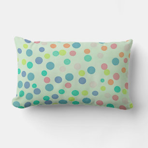 Multicolor pastel-stippen op pastelgroen kussen