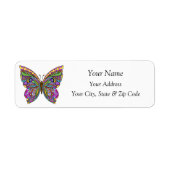 Multicolor Pattern Butterfly Etiket (Voorkant)