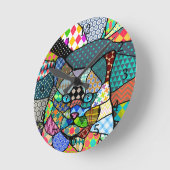 Multicolor Pattern Cat 691 Ronde Klok (Hoek)