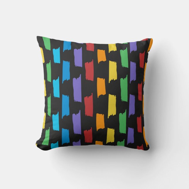 Multicolor Pattern op Black Kussen (Voorkant)