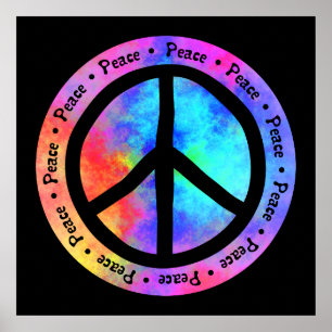 Multicolor Peace Sign-Poster Poster