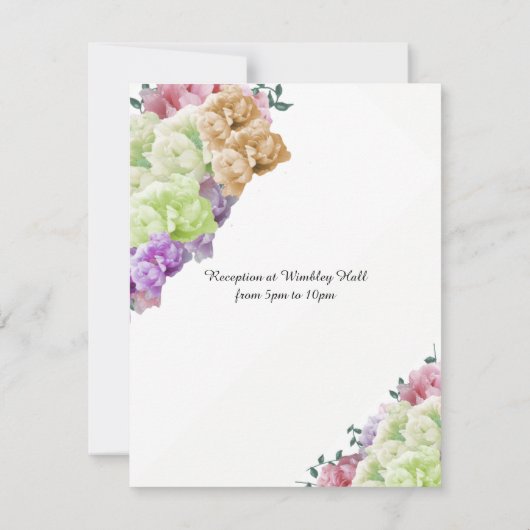 Multicolor Peonies Weddenschap Kaart (Achterkant)