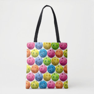 Multicolor Pickleballen op White Draagtas