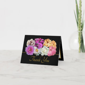 Multicolor Pioenrozen Botanische Elegante Dank je Kaart
