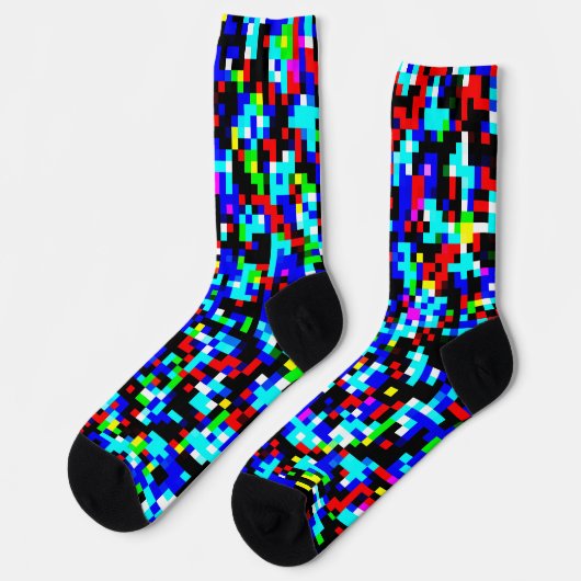 Multicolor Pixel Pattern Sokken (Links)