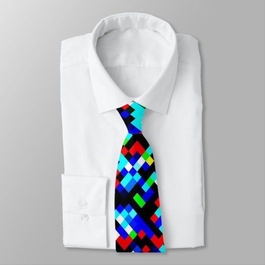 Multicolor Pixel Pattern Stropdas (Gebonden)