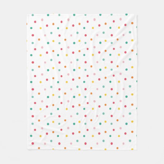 Multicolor Polka Dots Fleece Deken (Voorkant)