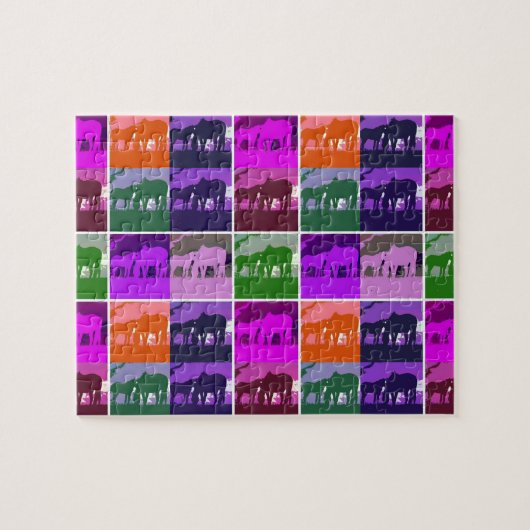 Multicolor Pop Art Horses Legpuzzel (Horizontaal)