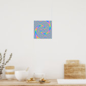 Multicolor Psychedelic Twist Swirl Pattern. Poster (Keuken)