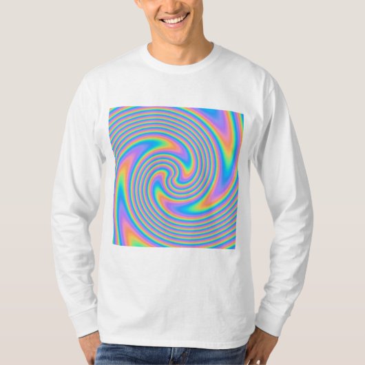 Multicolor Psychedelic Twist Swirl Pattern. T-shirt (Voorkant)