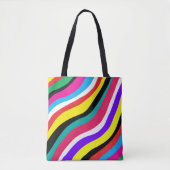 Multicolor Psychedelic Wavy Stripes Draagtas (Voorkant)