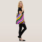 Multicolor Psychedelic Wavy Stripes Draagtas (Op model)