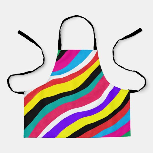Multicolor Psychedelic Wavy Stripes Schort (Voorkant)