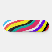 Multicolor Psychedelic Wavy Stripes Skateboard (Horizontaal)