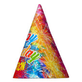 Multicolor psychedelisch Abstract (Jouw naam) Feesthoedjes (Rechts)