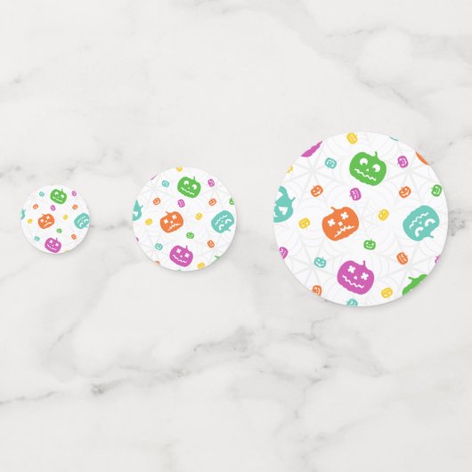 Multicolor Pumpkins Halloween Pattern Confetti (Voorkanten)