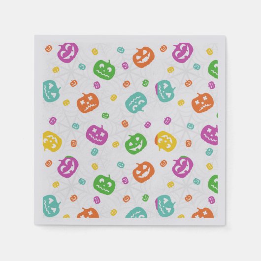 Multicolor Pumpkins Halloween Pattern Servet (Voorkant)