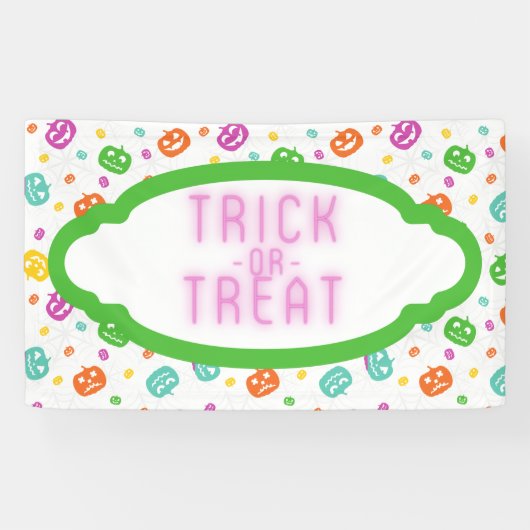 Multicolor Pumpkins Halloween Pattern Spandoek (Horizontaal)
