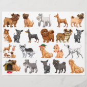 Multicolor Puppies Scrapbook Papier  Flyer (Achterkant)