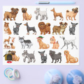Multicolor Puppies Scrapbook Papier  Flyer (Enkel)