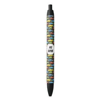 Multicolor Race Cars op zwart, speciaal ontwikkeld Zwarte Inkt Pen