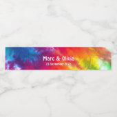 Multicolor Rainbow Stropdas-Dye Pacifier Waterfles Etiket (Enkel label)